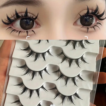 Anime Style False Eyelashes, Dramatic Demon Cartoon Design, Reusable D-Curve Lashes, Perfect for Anime Fans & Daily Wear