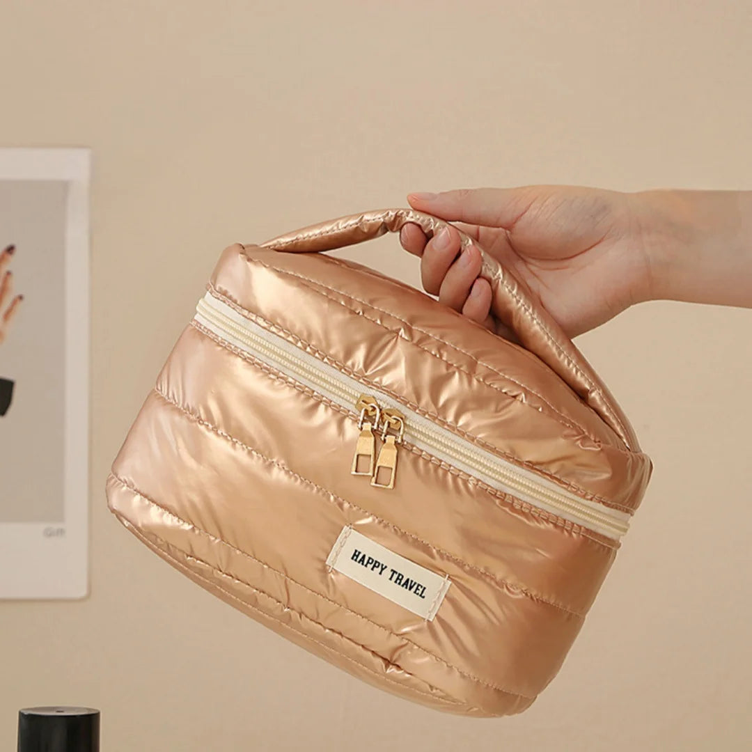 Travel Makeup Bag, Large Capacity Cosmetic Bags for Women, Portable Waterproof Toiletry Bag Makeup Organizer Bag with Handle