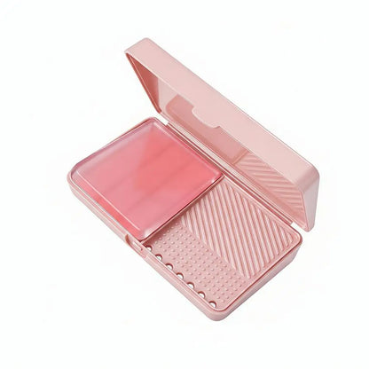 Makeup Brush Cleaning Soap Box Portable Mini Washboard Makeup Brush Cleaner With Soap For Easy Cleaning Brushes Washing Tools