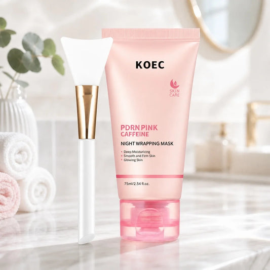 Ship from US KOEC PDRN Pink Caffeine Overnight Face Mask, Sleeping Wrapping Mask, Night Facial Mask, Moisturizing Skin Care, Hydrating Beauty Care for All Skin Types
