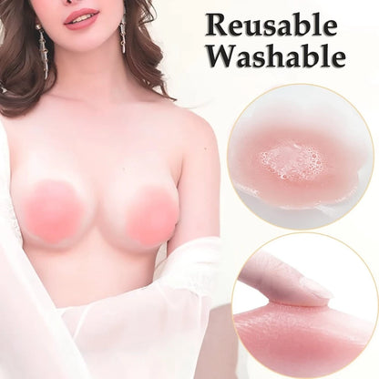 2/6/12PCS Invisible Self Adhesive Chest Paste Reusable Sticker Breast Petal Bra Pad Silicone Petal Nipple Cover