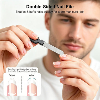 Ouriner Mecha Style Anti Splash Nail Clipper Stainless Steel Foldable Nail File Portable Kraft Tube Manicure Nail Care Kit