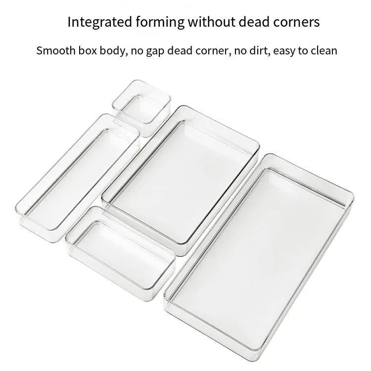 Clear Drawer Organizer Boxes Transparent Plastic Storage Box Desktop Acrylic Box Jewelry Makeup Cosmetic Organizer Drawer Box