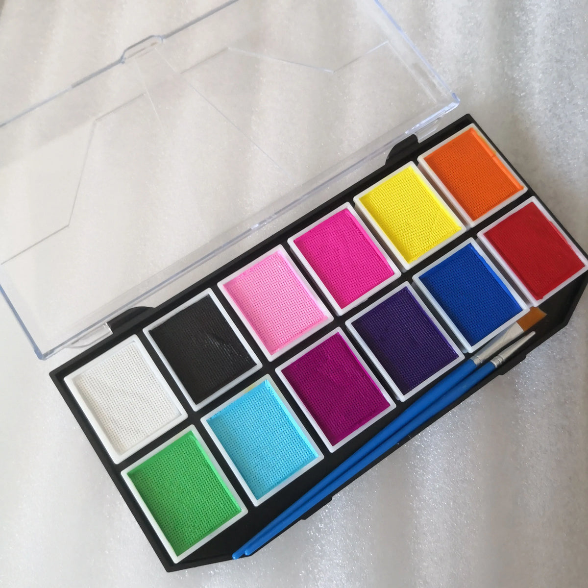 Professional Body Art 12 Colors Pastel Neon UV Color Rainbow Split Cake Face Paint Palette for Halloween Christmas