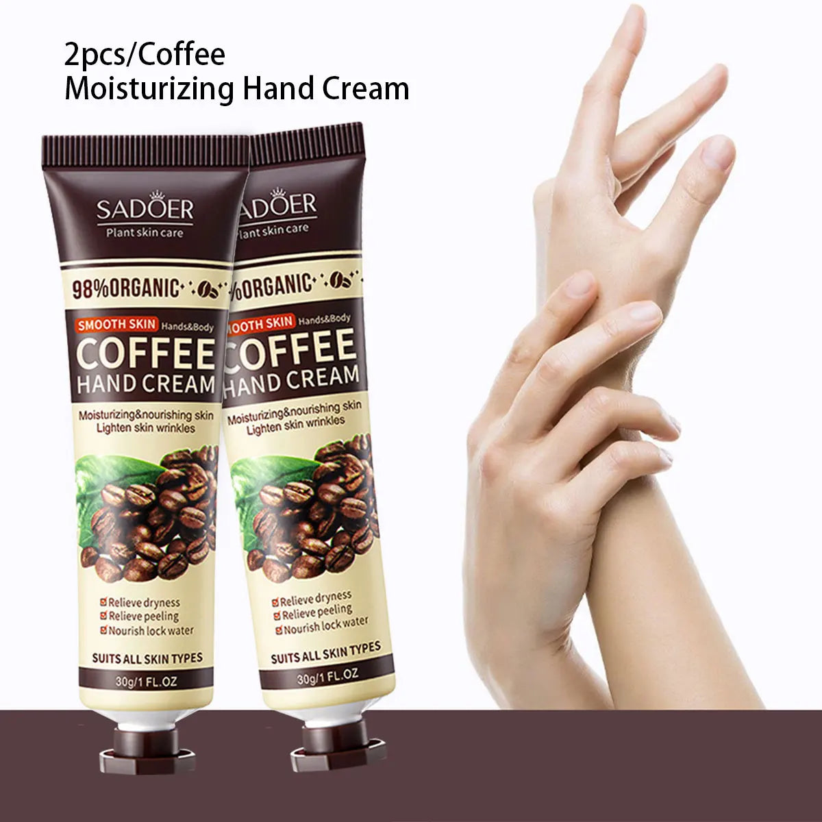 2pcs/Coffee Moisturizing Hand Cream, Skin Moisturizing Hand Cream for Dry Autumn and Winter Seasons, Christmas Gift,