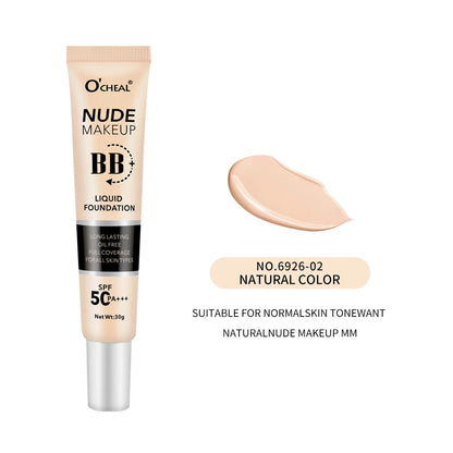 BB Cream SPF50 PA Plus Foundation Waterproof Long Lasting Brightening Primer Sunscreen Makeup Base Cosmetics For Women