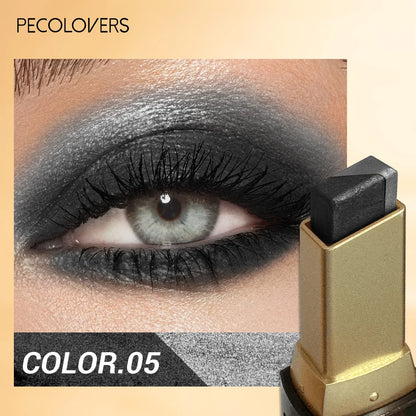 1Pc Dual-Color Eyeshadow Stick, Blendable Eye Color For Daily Makeup, Brown And Pink, Cosmetic Eye Makeup Product