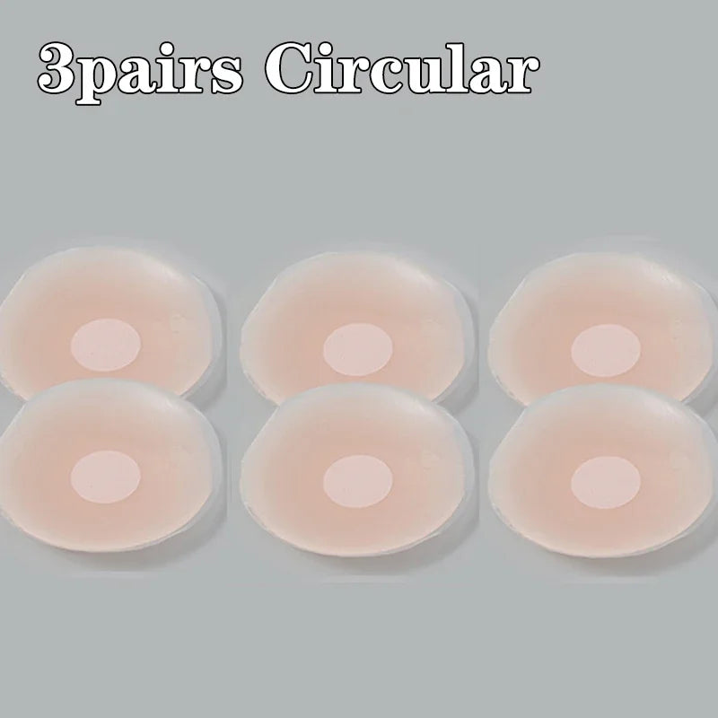12pcs Women Invisible Nipple Cover Stickers Self-adhesive Chest Breast Petals Silicone Lift Up Paddings Reusable Patch Bra Pads