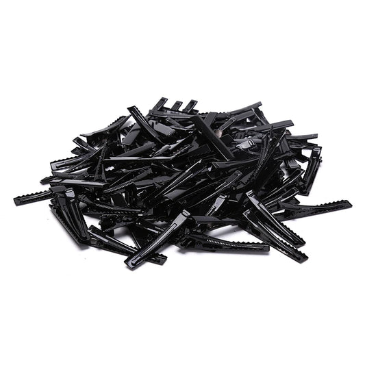 (YOUR)100pcs Black Hairclips Single Prong Alligator Hairpin Blank Setting Hair Clips.