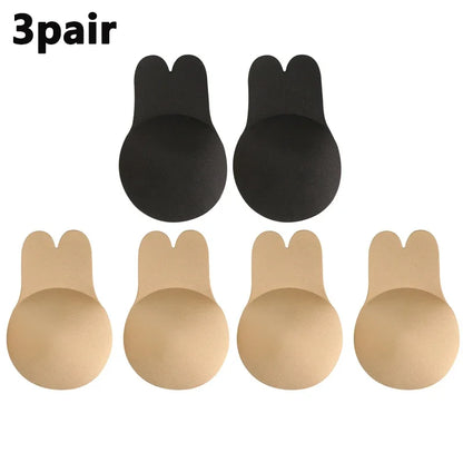 Women Breast Lifting Stickers Push Up Bras Silicone Invisible Chest Strapless Breast Rabbit Lift Up Tape Nipple Cover Bra Pads