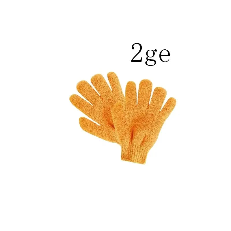 1/2/3pairs Five Fingers Bath Gloves Peeling Exfoliating Household Shower Towel Scrub Body Wash Elastic Wipe Body Cleaning Tools