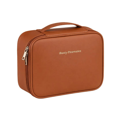 Luxury Double Layer Cosmetic Bag Zippered Waterproof Makeup Bag Large Capacity Cosmetics Organizer