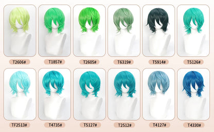 Short Wavy Bob Synthetic Wig with Air Bangs Heat Resistance Shoulder Length Curled 14inch Wigs for Daily Use Cosplay for Women