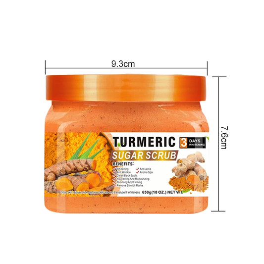 Turmeric Sugar Scrub 650g Each Body Exfoliator Natural Brightening Moisturizing Scrub for Glowing Smooth Skin