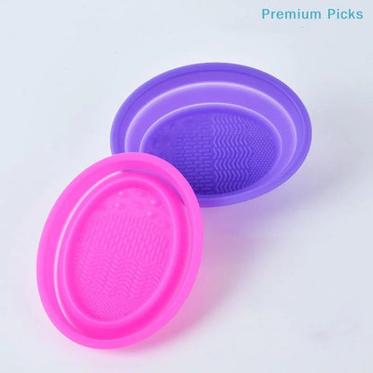 Soft Silicone Makeup Brush Cleaner Folding Powder Puff Cleaning Bowl Eyeshadow Brushes Wash Clean Mat Beauty Tools Scrubber Box