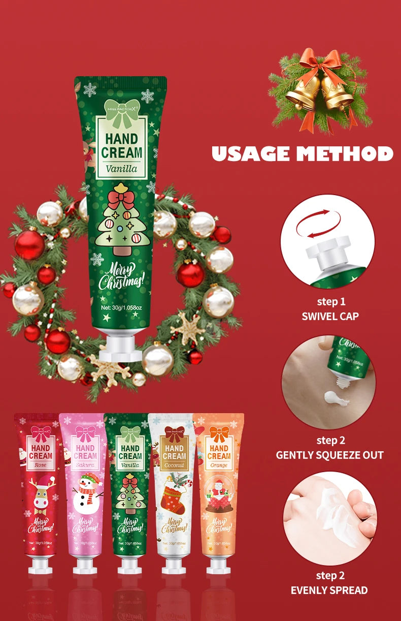 30PCS/Box Christmas Gift Box, Hand Cream in Bulk, Smooth Hand Skin, Christmas Cards and Gift Gauze Bags, Gifts for Women