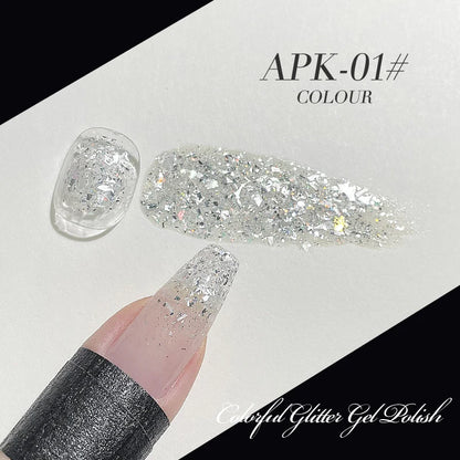 AS 15ml Sparkle Platinum Gel Nail Polish Shiny Pink Gold Silver Glitter Painting Gel Drawing Semi Permanent Tpo Free Varnish