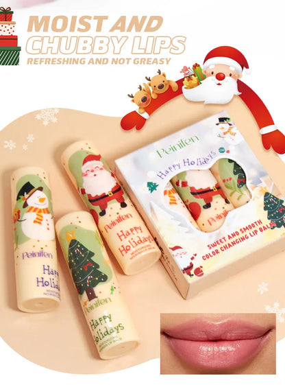 Three Color Changing Lipstick, Moisturizing and Soothing, Color Changes with Temperature, Refreshing and Non Greasy Lipstick Set