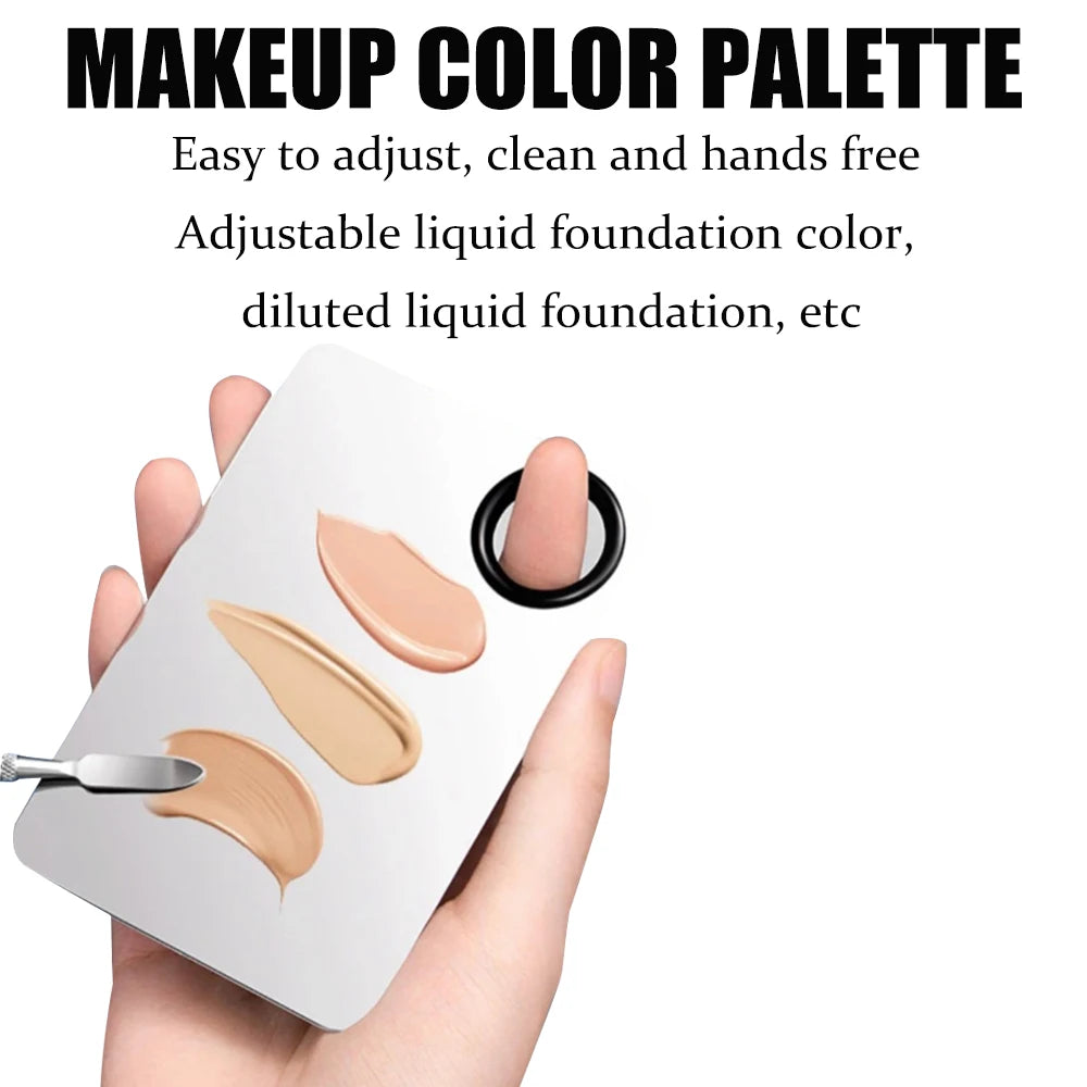 3pcs Stainless Steel Makeup Palette Professional Cosmetic Mixing Palette With Spatula Tool For Women Makeup Accessories Set