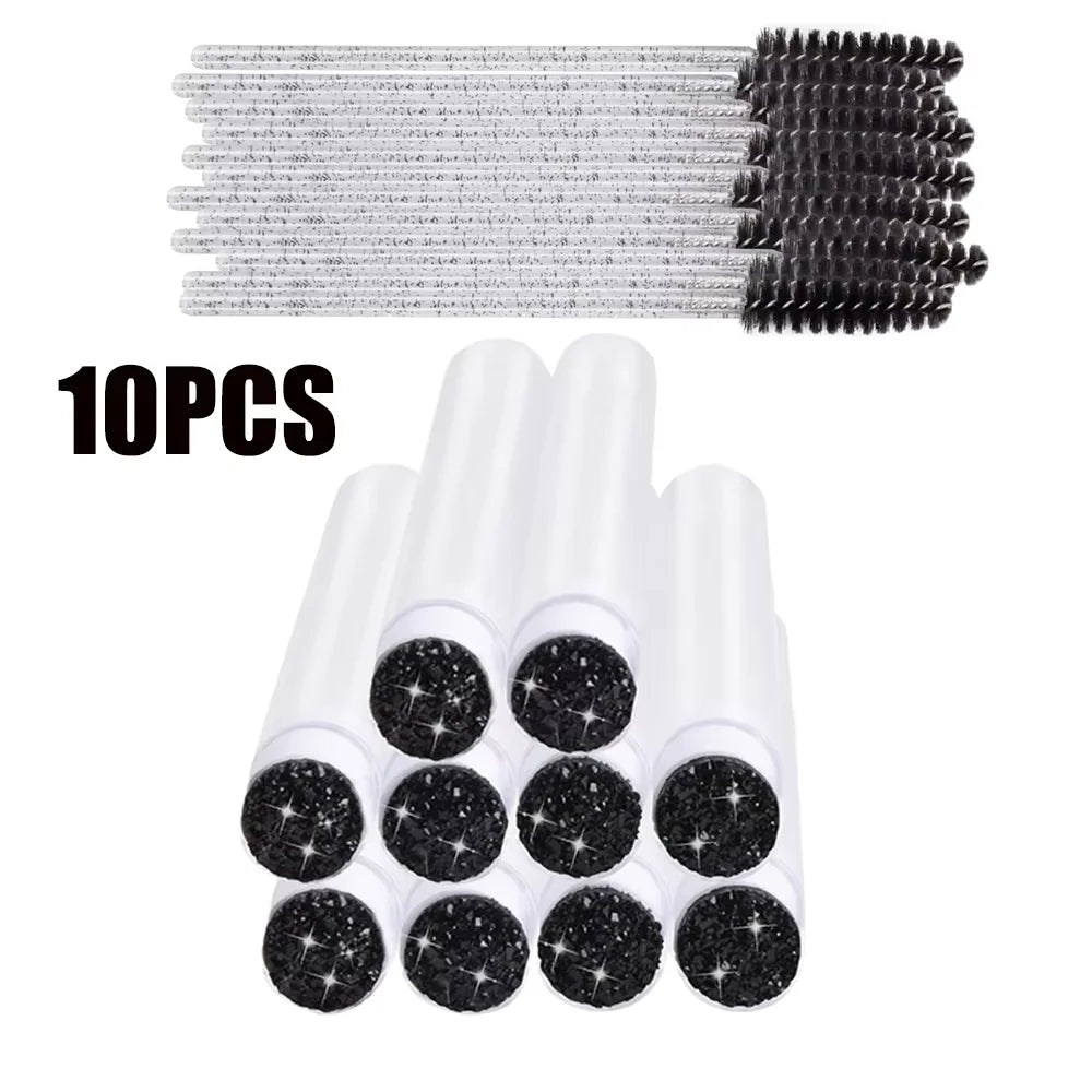 10/25Pcs Christmas Eyelash Brush Tubes Lash Extension Mascara Brushes Wand Eyebrow Comb Spoolies Container Applicators Tools