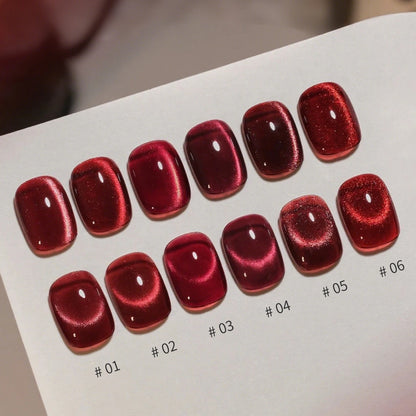 MN 12ML 1-21PCS Hot Selling Red through Half the Sky Cat Eye Nail Polish New Whitening Glass Bead Cat Eye Nail Polish Nail Art