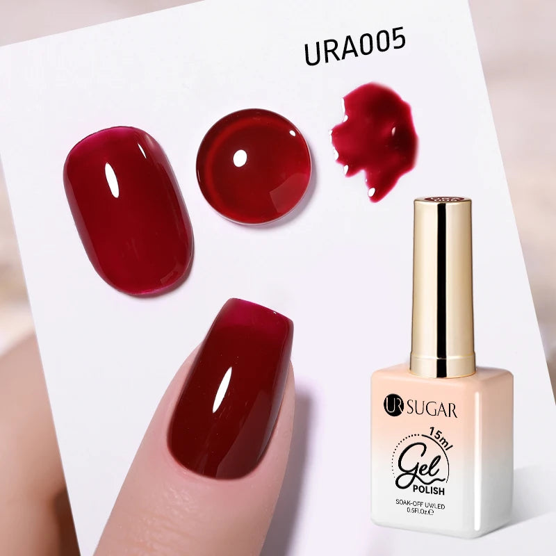 UR SUGAR 15ml Gel Nail Polish Neon Blue Red Green Pastal Nude UV/LED Soak Off No Wipe Nail Gel Polish Suitable For Summer Autumn
