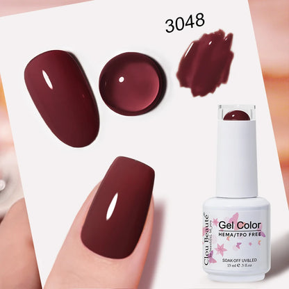 Clou Beaute 15ml Nail Gel Polish Vernis Semi Permanent UV Soak off Varnish Tpo Free Nail Polish Nail Art Gel Lacquer