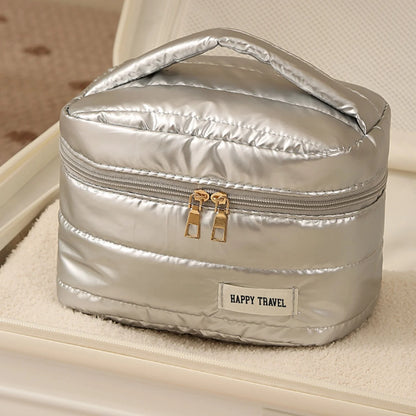 Travel Makeup Bag, Large Capacity Cosmetic Bags for Women, Portable Waterproof Toiletry Bag Makeup Organizer Bag with Handle