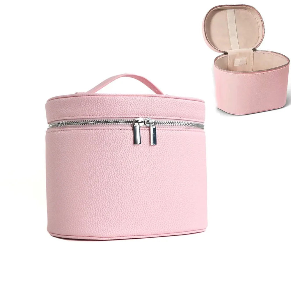 Large Capacity Cosmetic Box PU Leather Internal Storage Box Travel Organizer Bag Waterproof Zipper Closure Makeup Bag Daily Use