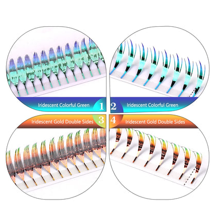New Fashion Shiny Tinsel Anime Lashes Holographic Manga False Eyelashes Comic Spire Eyelash Extension For Christmas Party Makeup