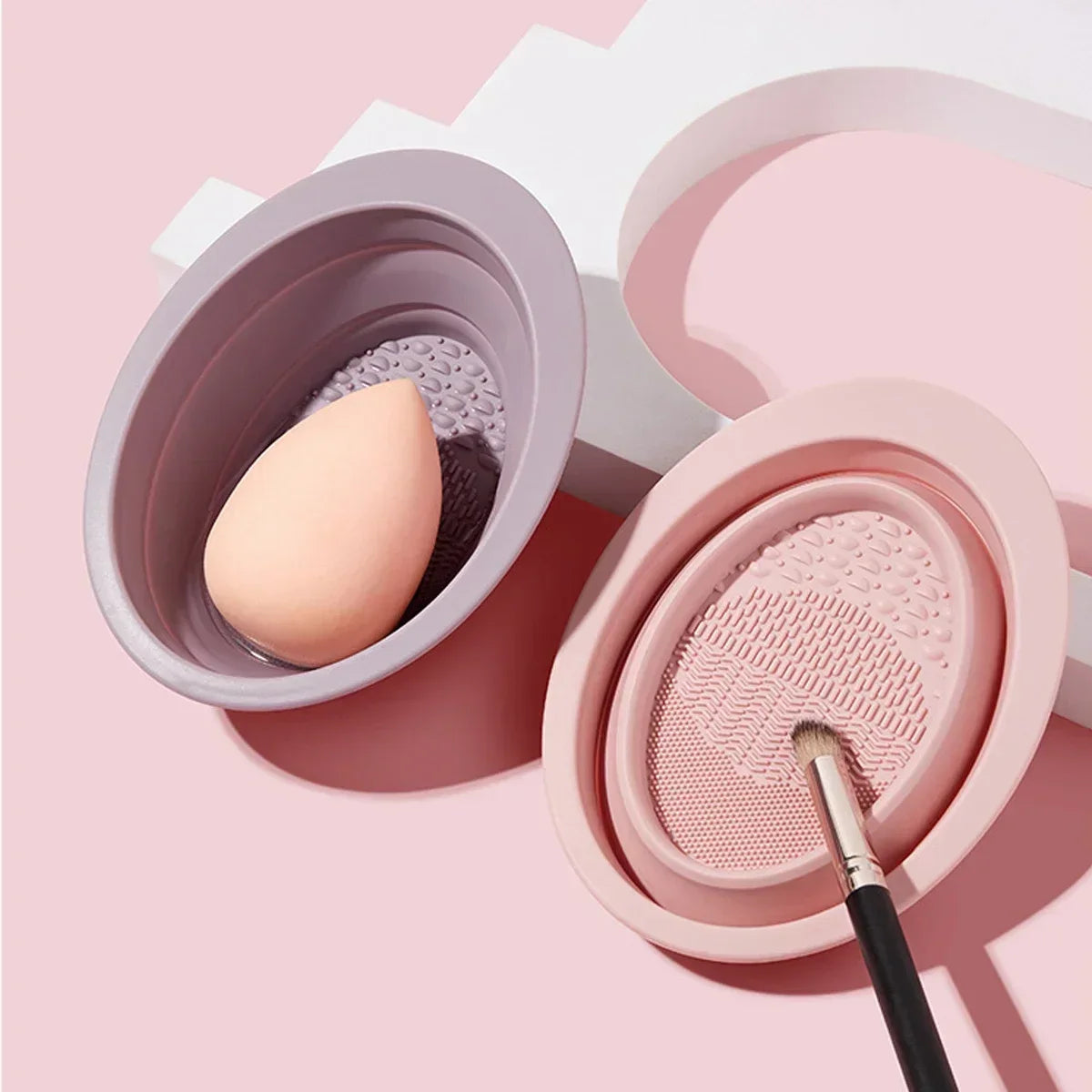 New Silicone Eye Shadow Brush Cleaning Colorful Scrubber Cleaner Sponge Remover Box Tools Makeup Brush Color Foundation