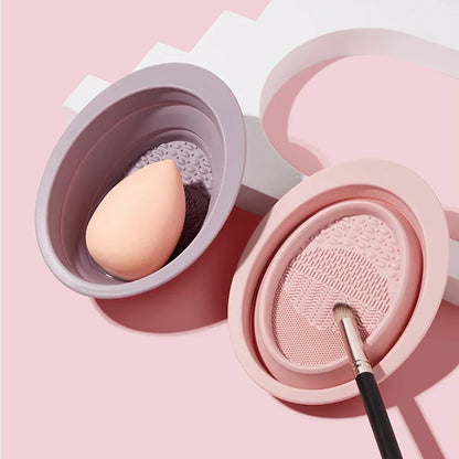 New Silicone Eye Shadow Brush Cleaning Colorful Scrubber Cleaner Sponge Remover Box Tools Makeup Brush Color Foundation