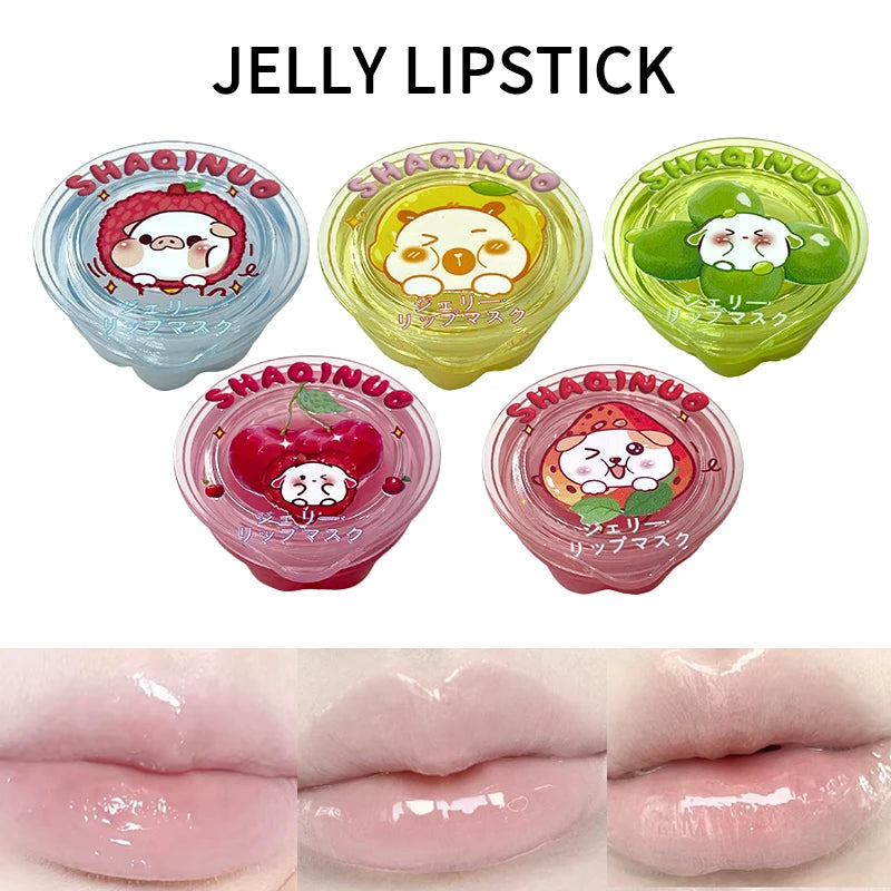 Shaqinuo Jelly Lip Mask Moisturizing and Hydrating Sleep Fruit Lip Balm for Students to Reduce Lip Lines and Prevent Dryness, a Must-Have Christmas Gift for Autumn and Winter.