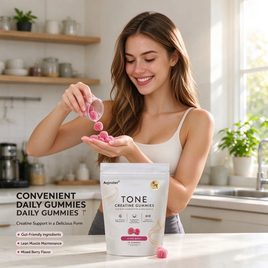 Aojnster Tone Creatine Gummies, for Body Composition & Lean Muscle, Mixed Berry, 5g Creatine, 90 Gummies