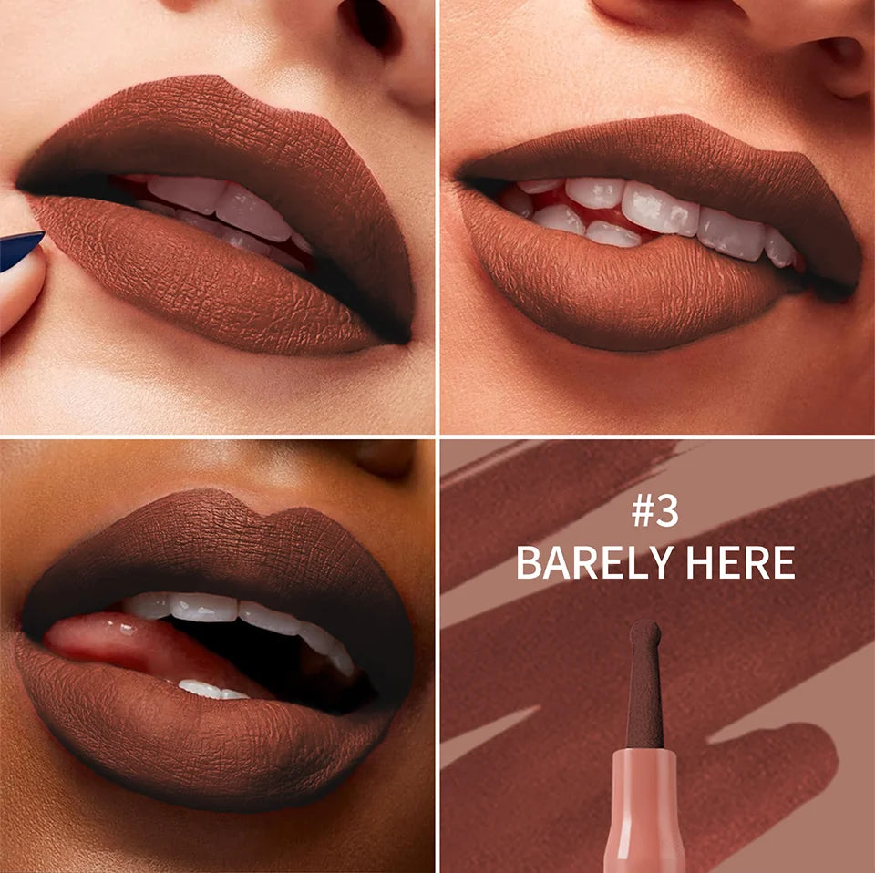 Lakerain Lip Liner Waterproof Transfer-proof Long-lasting Wear Pen Style Felt Head Design Blendable Lip Liner Stain Pen