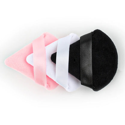 1/2/3/6Pcs Triangle Velvet Powder Puff Face Cosmetic Eye Beauty Makeup Tool Reusable Sponge Washable Mini Powder Puff Accessorie