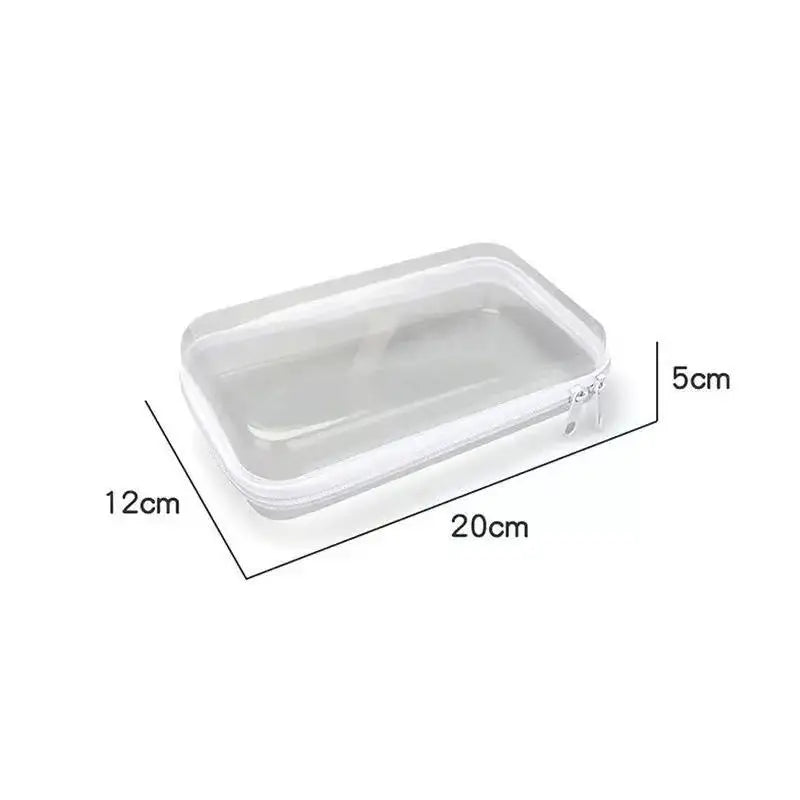 Zippered Hard Pouch Clear Stackable Travel Storage Organizer Cosmetic Bags Makeup Case