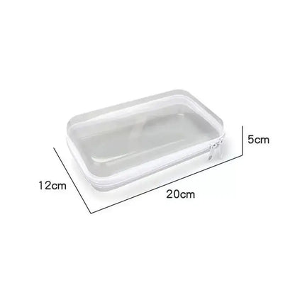 Zippered Hard Pouch Clear Stackable Travel Storage Organizer Cosmetic Bags Makeup Case