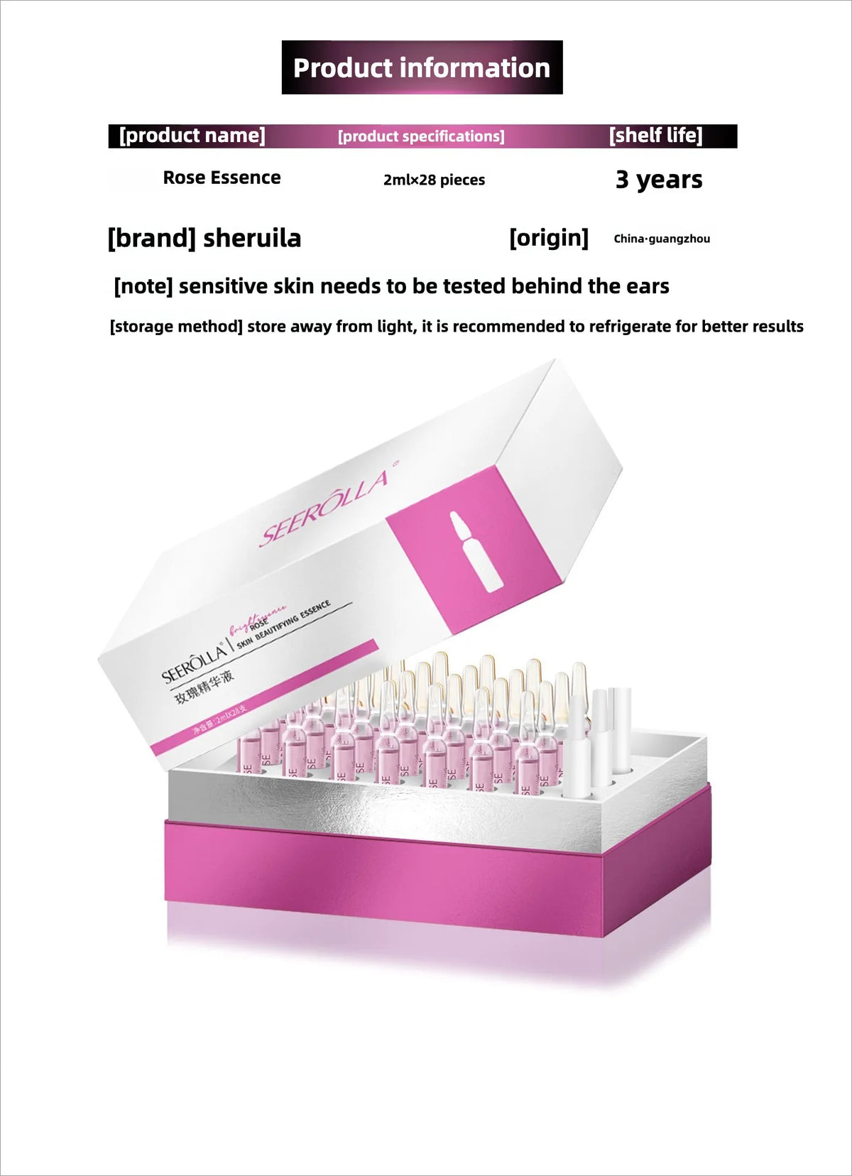 Rose Proxylane Serum Anti-Aging Moisturizing Shrink Pores Hydrating Whitening Essence For Microneedle Instruments Skin Care