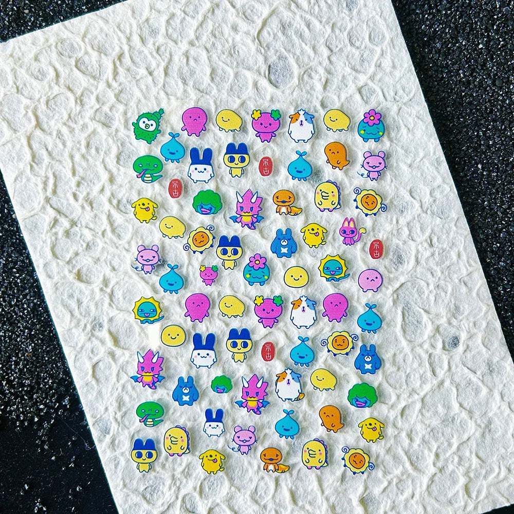 Cute Y2k Stytle Pvc Ancient Small Animals Adhesive Stickers Nail Art Waterproof Diy Charms Loptop Phone Case Scrapbook Sticker