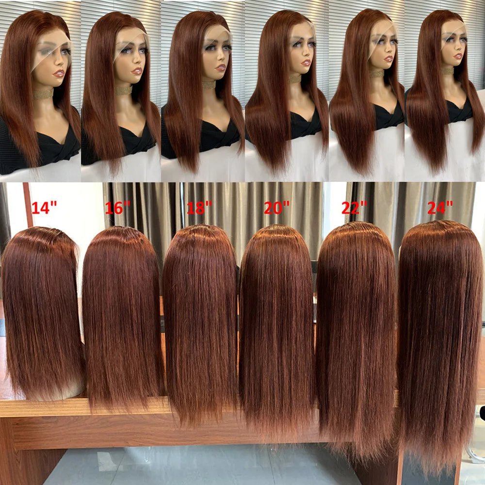#4 Straight 4x4 Lace Closure Wigs Human Hair Brown Lace Front Human Hair Wigs Remy Chocolate Lace Frontal Wigs For Woman HairUGo