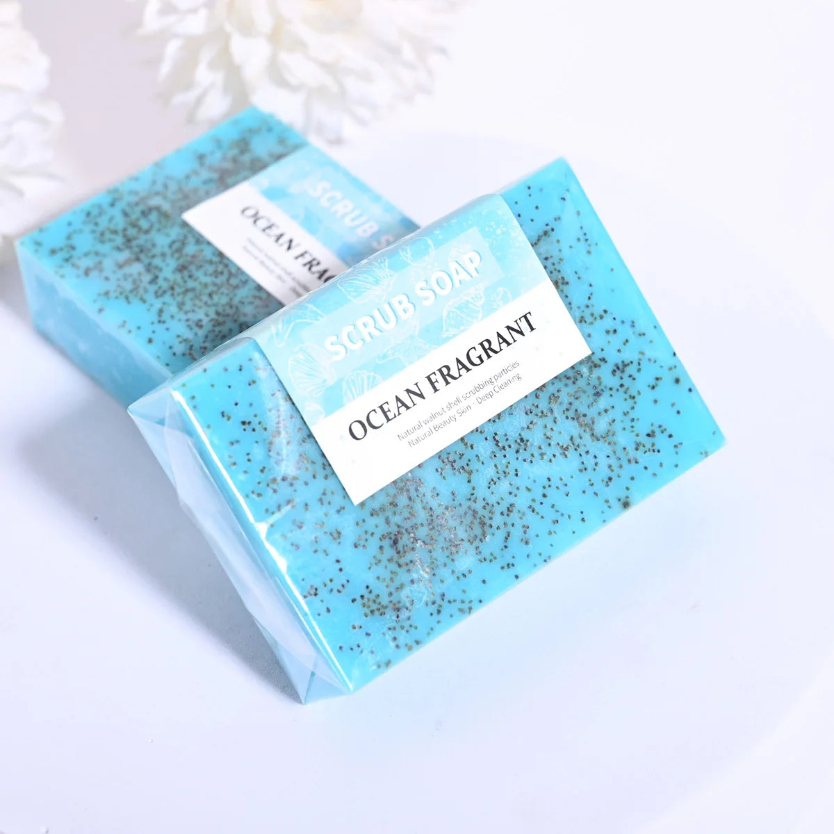 M+100G Sea Salt Acne Removing And Cleaning Walnut Shell Particles Handmade Soap Moisturizing And Whitening Glycerin Soap
