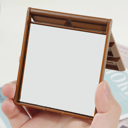 Creative Decorative Chocolate Mirror Square Kawaii Portable Mirror Plastic Chocolate Shaped Vanity Mirror Children
