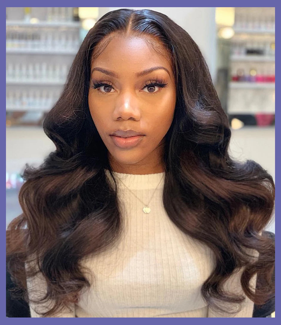 Chinese Body Wave 13x4 HD Transparent Lace Front Human Hair Wig Black 4x4 Lace Closure Wig 8-30 Inch Pre-Plucked Lace Hair Wig