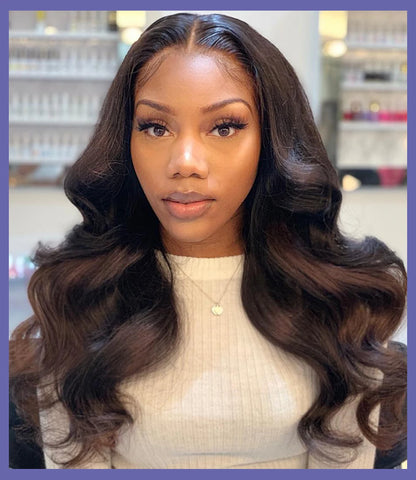 Chinese Body Wave 13x4 HD Transparent Lace Front Human Hair Wig Black 4x4 Lace Closure Wig 8-30 Inch Pre-Plucked Lace Hair Wig