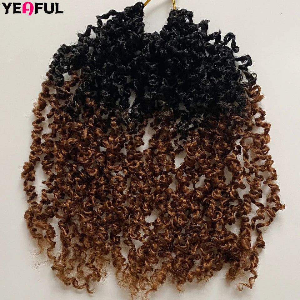 1-6 Packs Yanky Twist Crochet Hair 12"Pre-twisted Natural Black Kinky Mini Spring Twist Small Curly Senegalese Twist Hair Braids