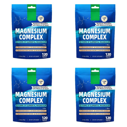 Magnesium Complex Capsules,Bone, Muscle, Heart Health,Restful Sleep,10 Forms of Elemental Magnesium for Absorption,120 Capsules