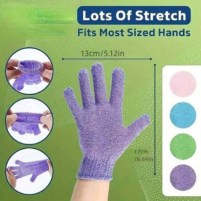 2pcs/6pcs/12pcs Reversible Exfoliating Shower Gloves, Body Scrub Gloves, ,Cleansing Tools Bath Towel Bath Products Back Scrub