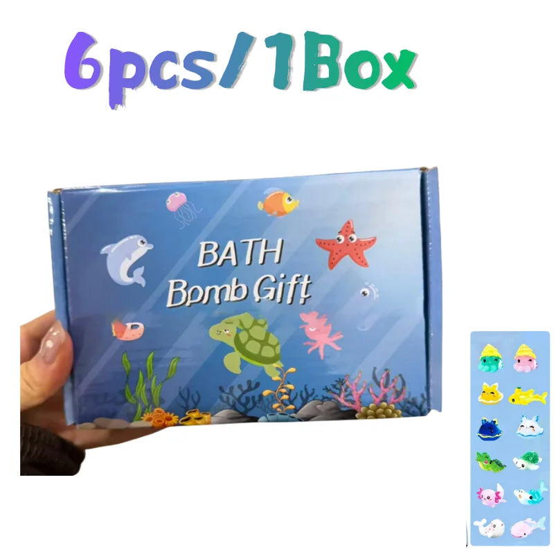 Kids Bath Bombs Toy Surprise Hidden Glow in Dark Toys Natural Organic Bath Fizz Balls Gift Set for Children Holiday Gift Set