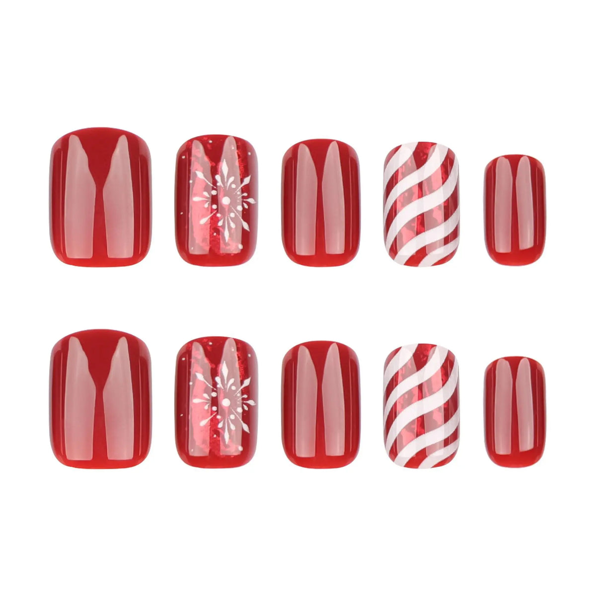 24PCS Short Christmas Press On Nails, Autumn Winter Ins European American Style False Nail Tips, Removable Manicure Nail Patches